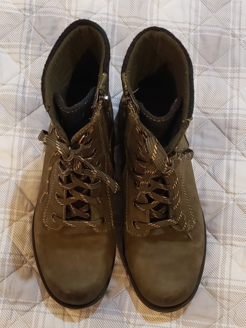 Earth Origins" Rowan" Lace-Up Side Zip Combat Boots Leather Women’s Size 8